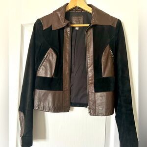 Tristan Black and Brown Leather Jacket